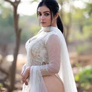 Sensational Desi Aunty in White Lehenga