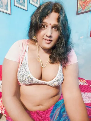 Sexy Desi Maal in Revealing Floral Print Bra
