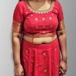 Seductive Indian Bhabhi in Red Lehenga
