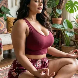 Serenity Yoga Pose Indian Beauty Tranquility Room Meditation